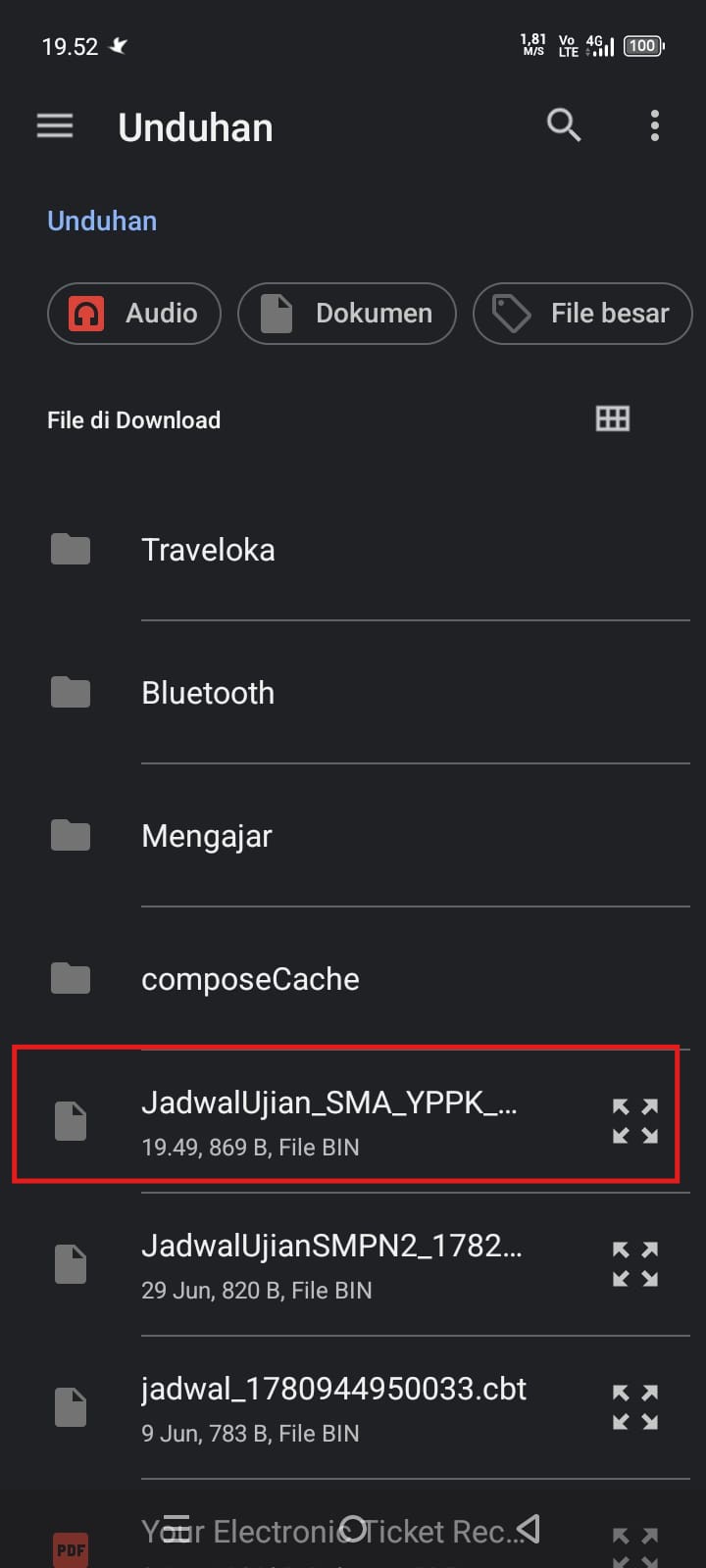 Pilih file jadwal ujian CBT